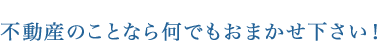 不動産のことなら何でもおまかせ下さい。